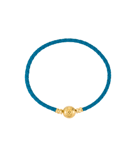 دستبند چرم با قفل طلا