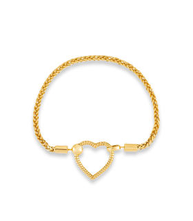 دستبند زنجیری قفل قلب تو خالی